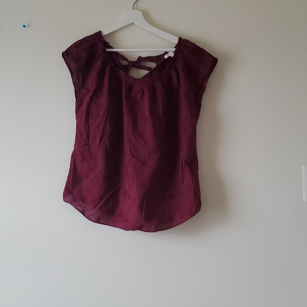 Wine colored blouse with Tie in the back